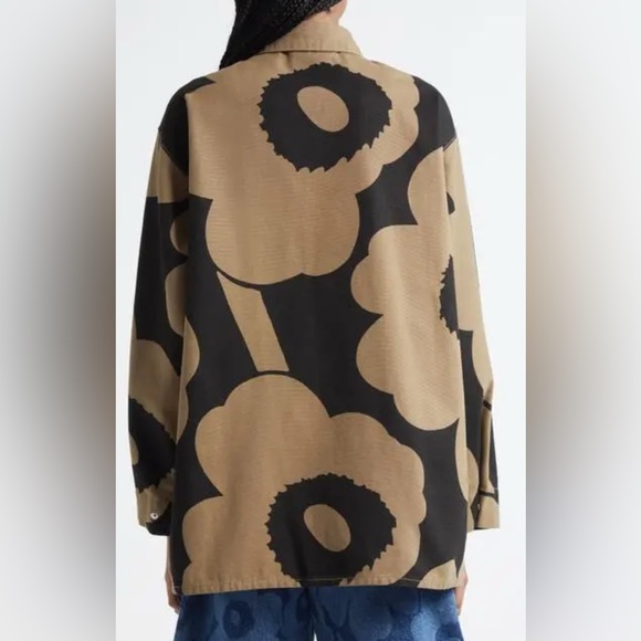 Marimekko Abstraktio Unikko cotton shirt jacket with snap buttons Size 44 - Picture 7 of 7